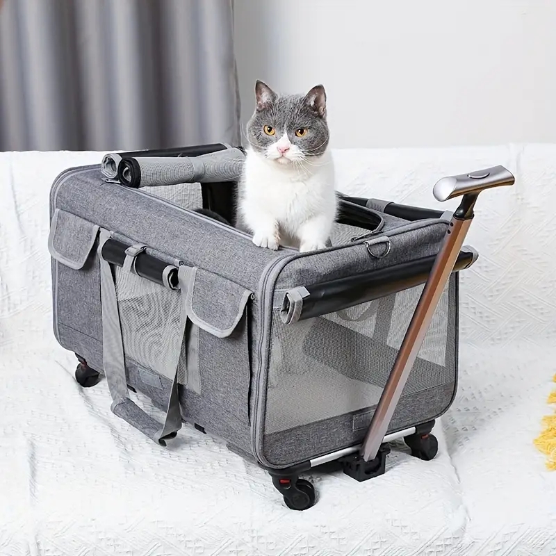 Pet Stroller Carrier - Extra Large Portable Pet Trolley Case,