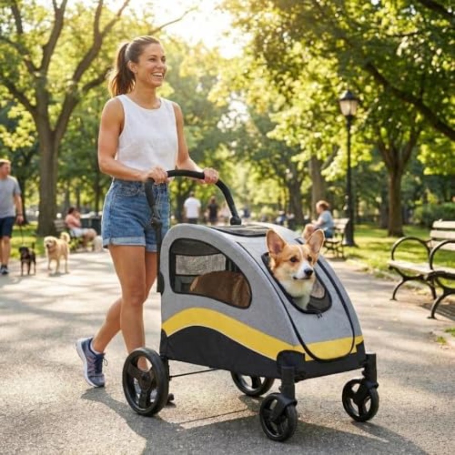 Pet Stroller Carrier - Dog Stroller for Large Dogs, Foldable