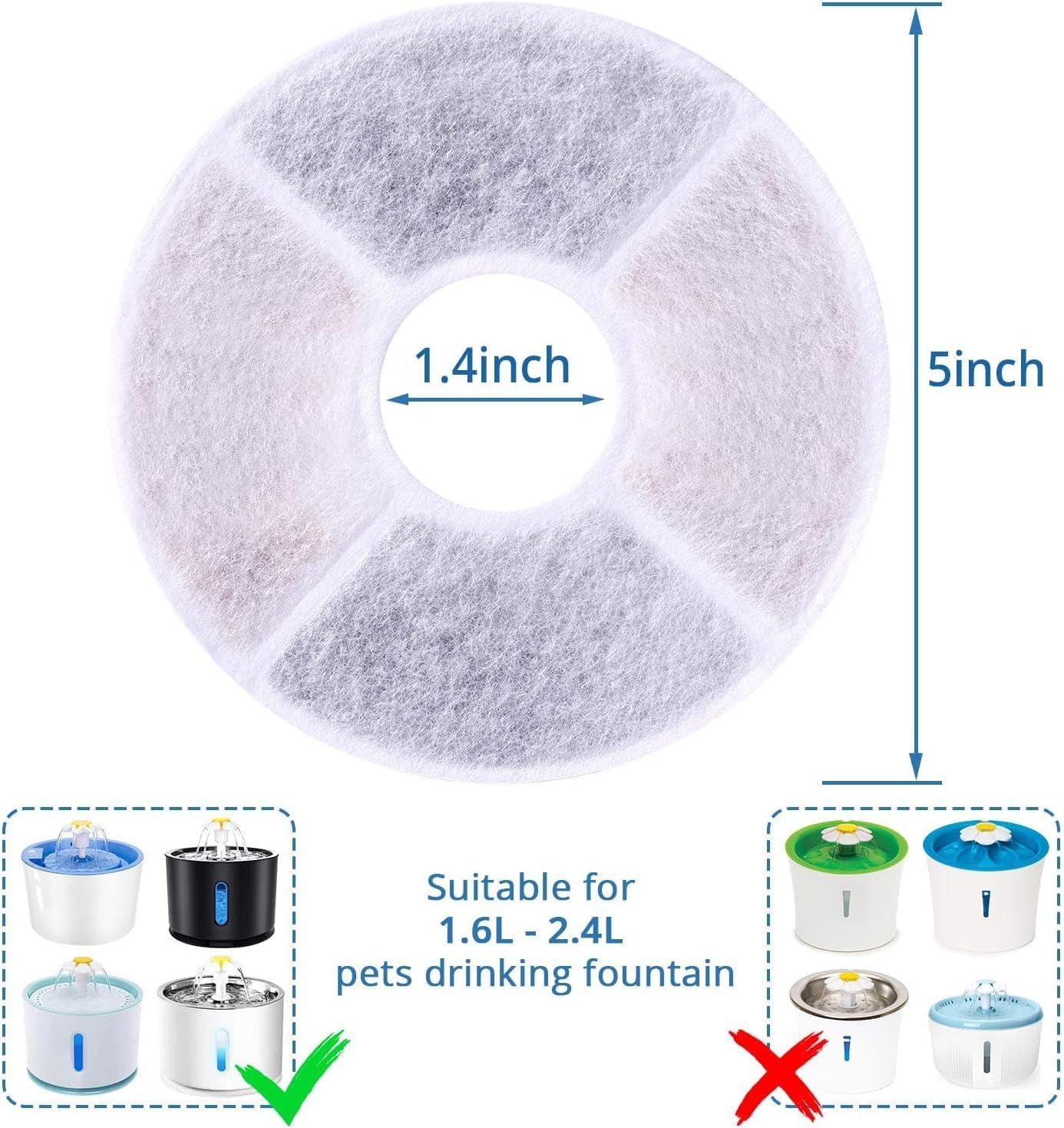 10 Pack Pet Fountain Replaceme - Cat Water Fountain Filter review and price