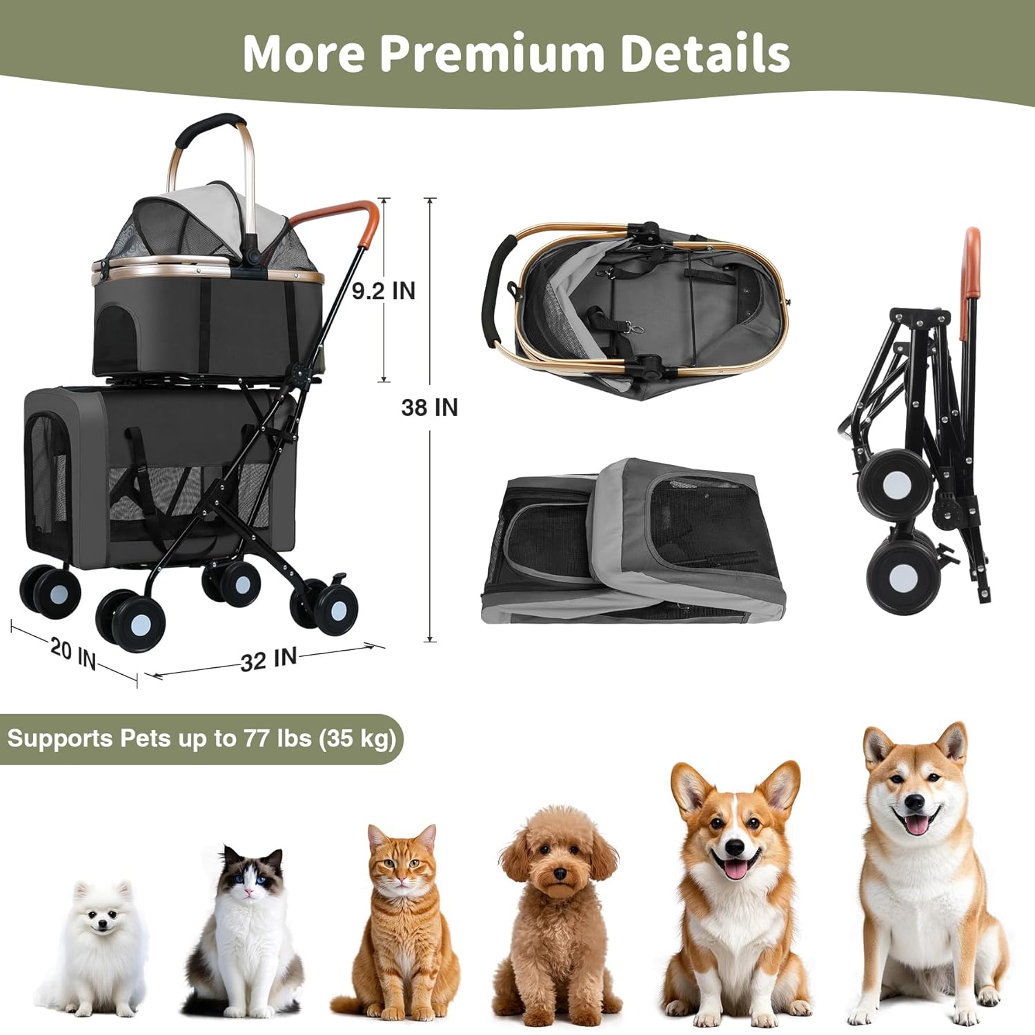 Double Pet Stroller for Dogs a - Pet Stroller Carrier review and price