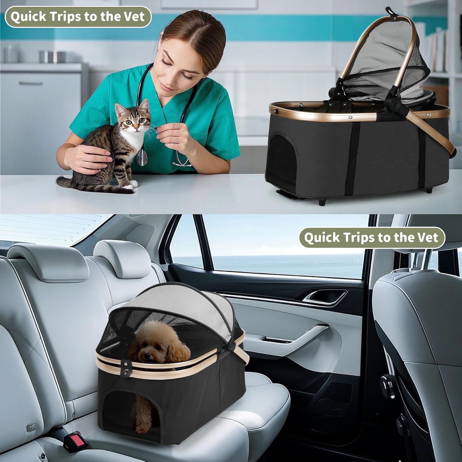 Double Pet Stroller for Dogs a - Pet Stroller Carrier review and price