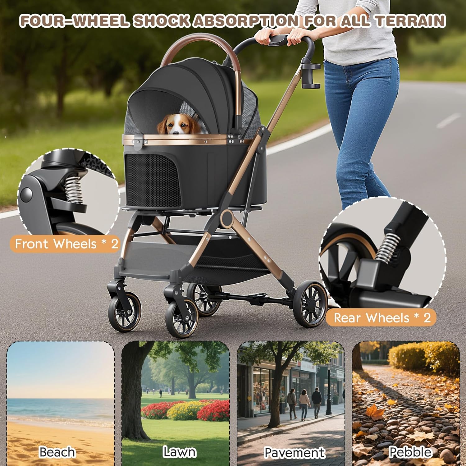 4 Wheels Pet Stroller for Smal - Pet Stroller Carrier review and price