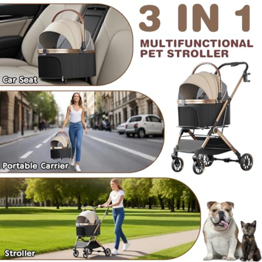 4 Wheels Pet Stroller for Smal - Pet Stroller Carrier review and price