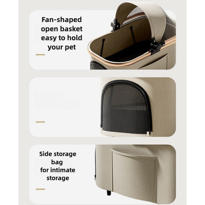 Luxury Pet Stroller 3 in 1  wi - Pet Stroller Carrier review and price