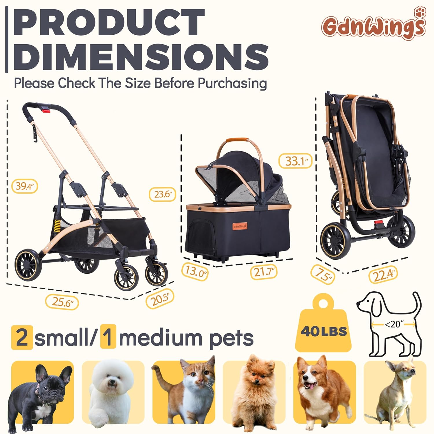 Dog Stroller for Small Dogs, L - Pet Stroller Carrier review and price