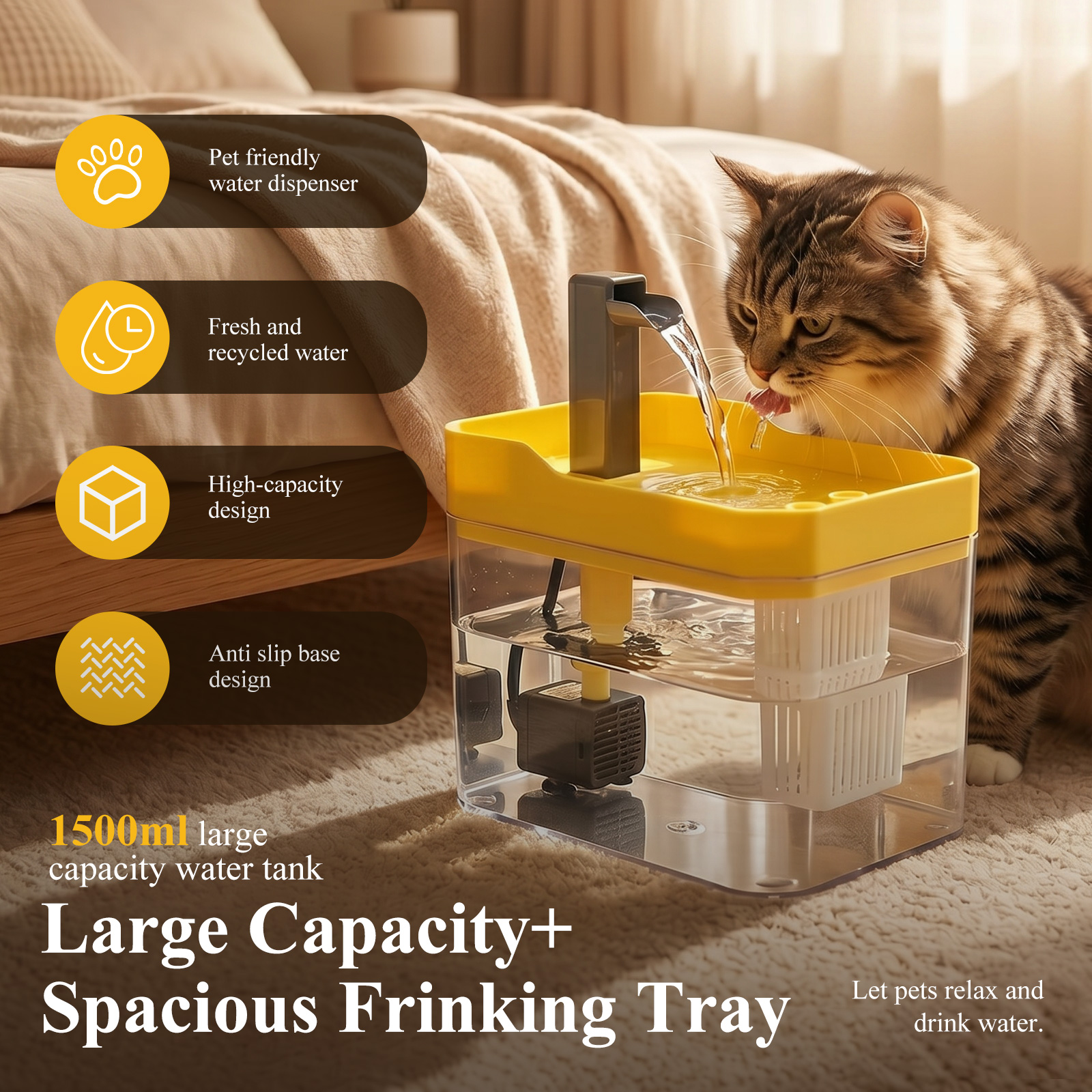 Cat Water Fountain with Auto F - Cat Water Fountain Filter review and price