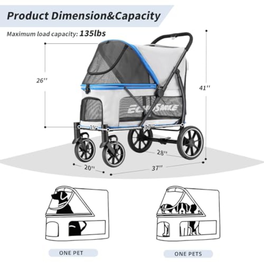 EchoSmile Dog Stroller for Lar - Pet Stroller Carrier review and price