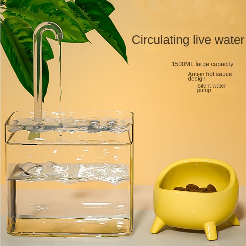 1.5L Full Transparent USB Pet  - Cat Water Fountain Filter review and price