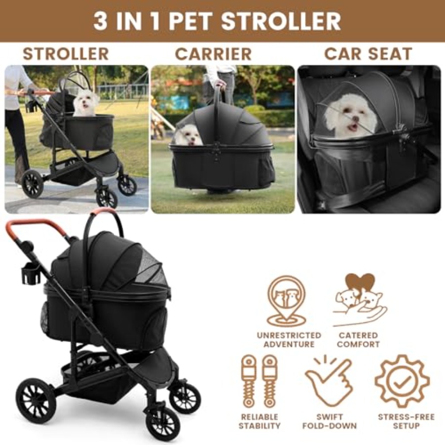 Bicystar Pet Stroller for Medi - Pet Stroller Carrier review and price