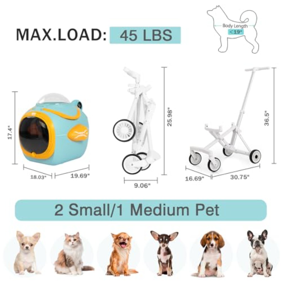 4 in 1 Foldable Pet Stroller w - Pet Stroller Carrier review and price