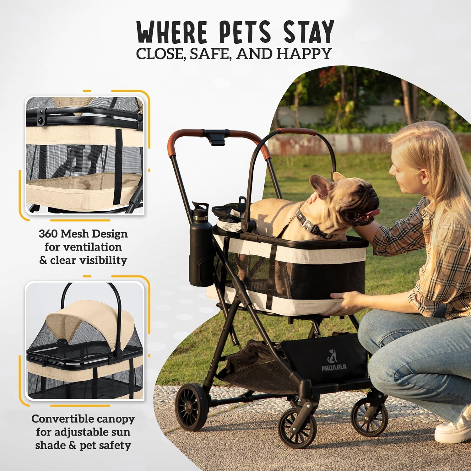 Pet Stroller with Detachable C - Pet Stroller Carrier review and price